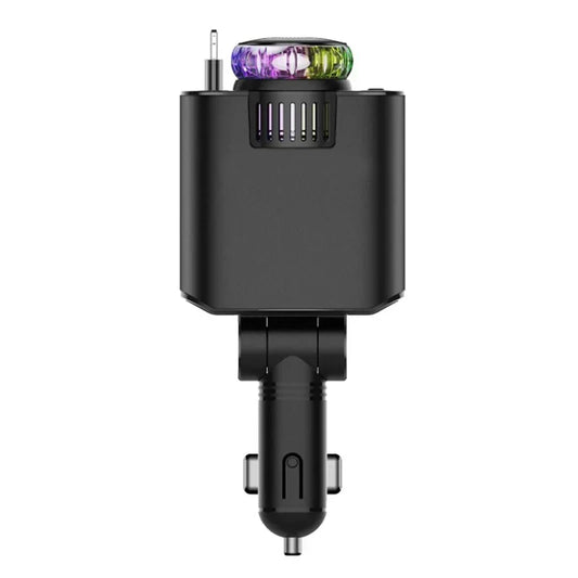 شاحن سيارة 5 في 1 ستارلايت، شاحن سيارة USB سريع مع إضاءة محيطة