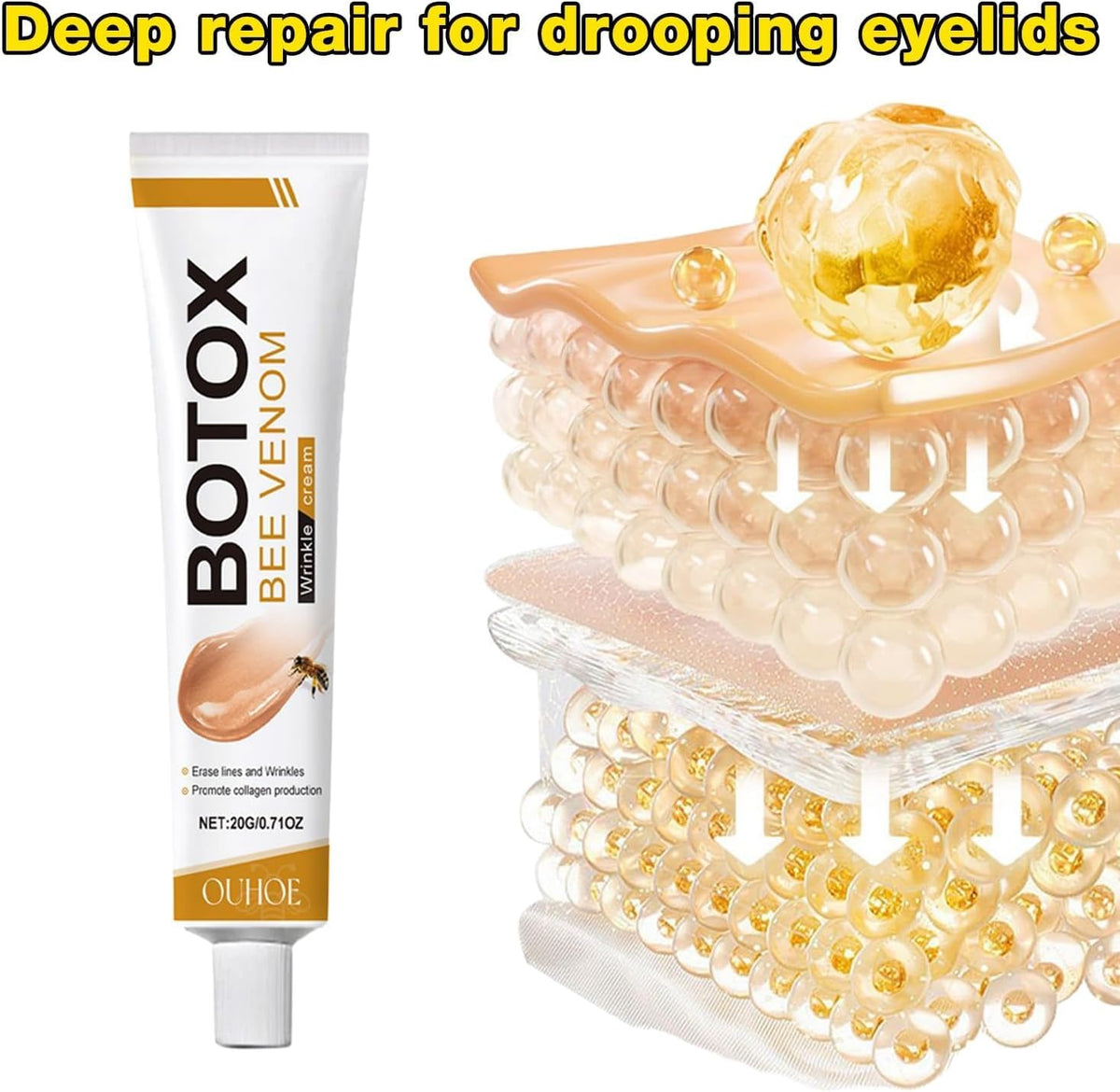 BOTO-X Bee Venom Face Cream – Anti-Aging Wrinkle Care, Firming & Lifting Moisturizer for Smooth, Youthful-Looking Skin