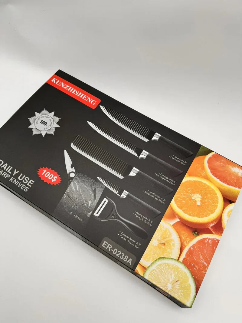 KUNZHISHENG Knife Set Stainless Steel Kitchen Knife Set Sharp Cooking Knives UAE KSA