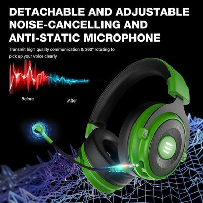 سماعة ألعاب احترافية 2 في 1 | سماعات رأس RGB لاسلكية وسلكية مع ميكروفون الإمارات 🎮🎧