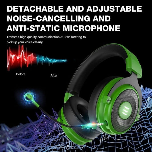 سماعة ألعاب احترافية 2 في 1 | سماعات رأس RGB لاسلكية وسلكية مع ميكروفون الإمارات 🎮🎧